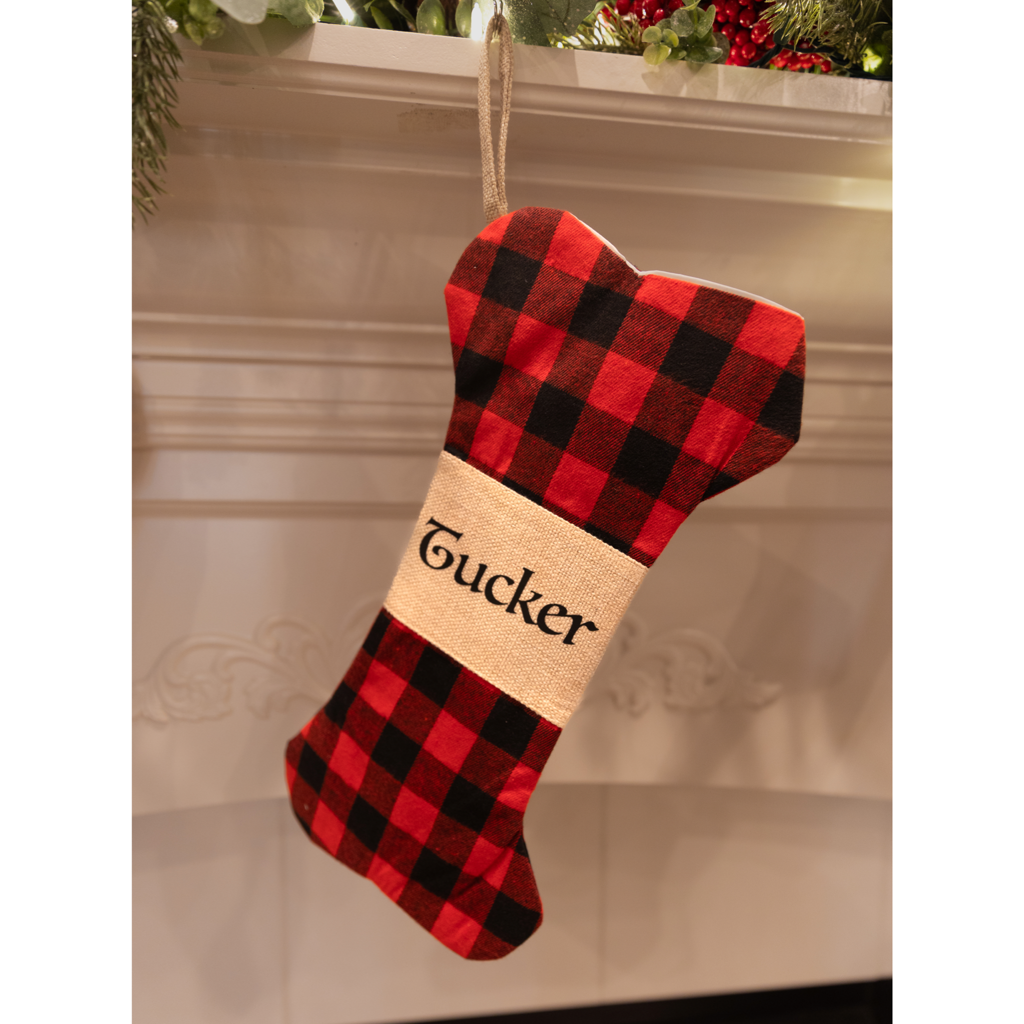 Personalized Holiday Dog Bone Stocking