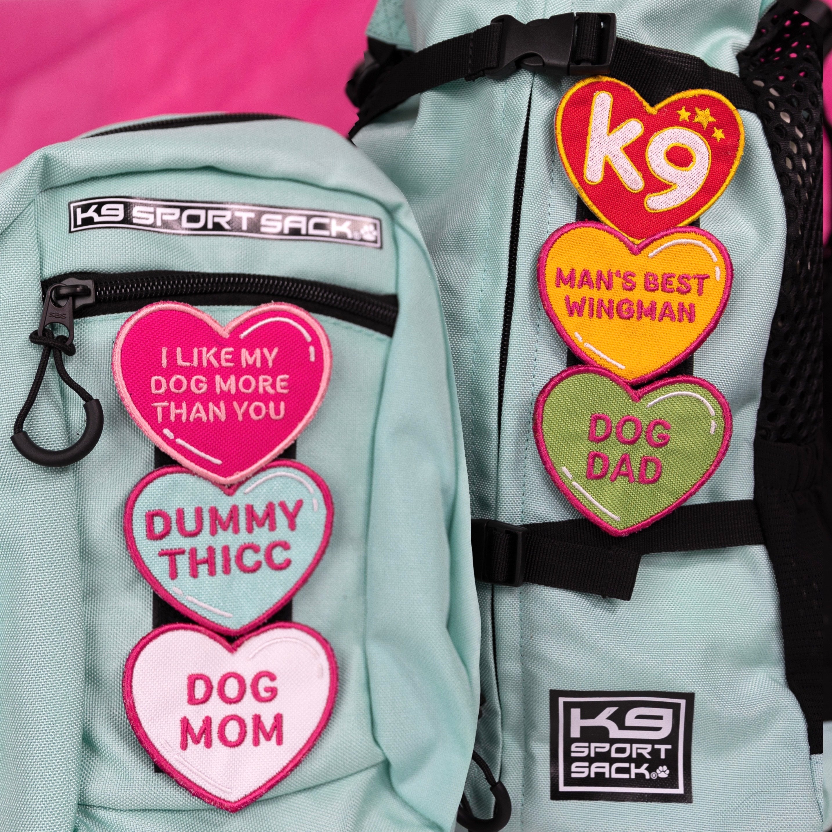 Conversation Heart Hook & Loop Patch Pack of 6