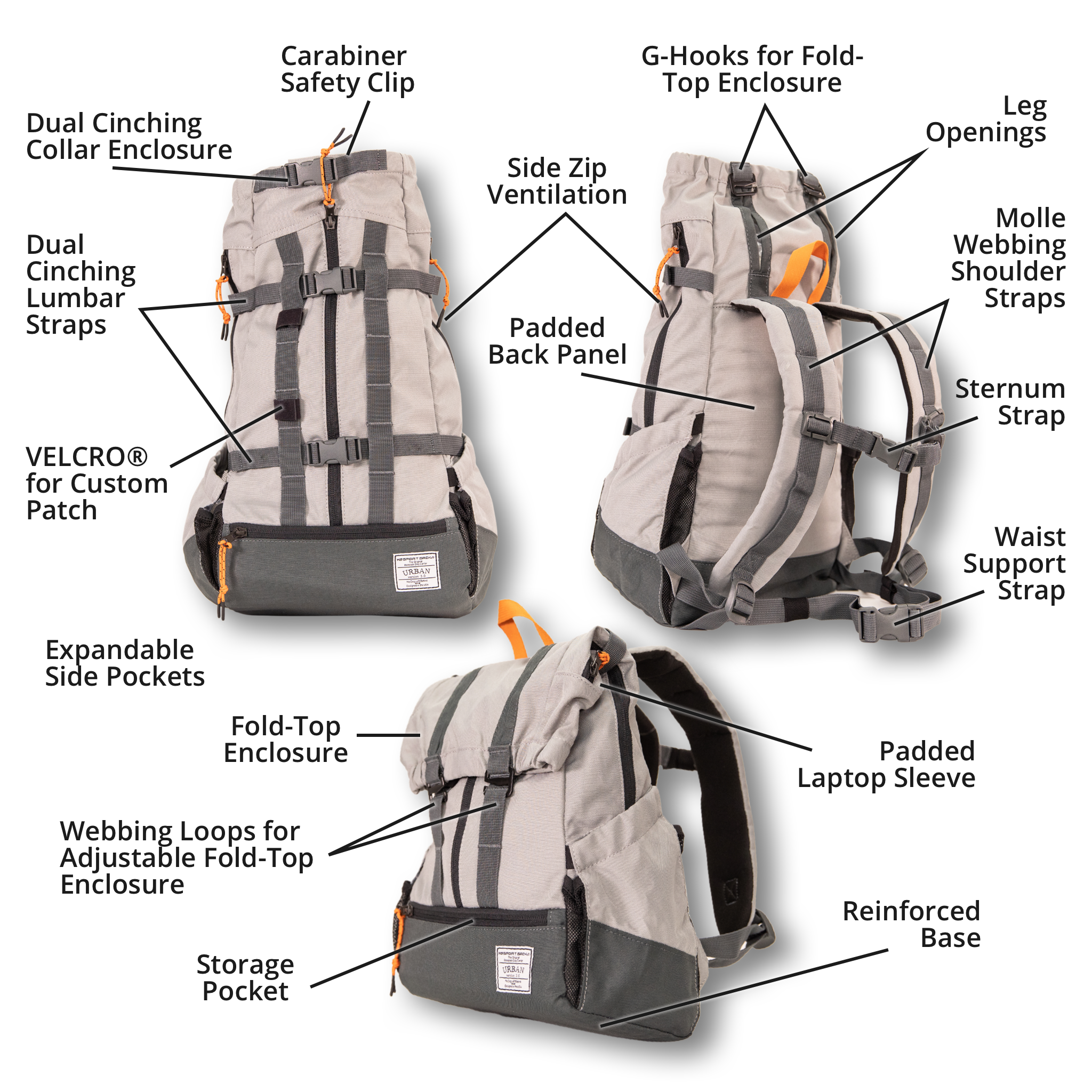 Urban 3 | Dual Use Dog Carrier & Traditional Backpack